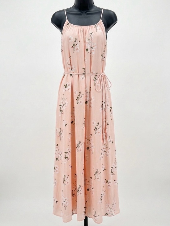 Abercrombie & Fitch Dresses & Skirts - Abercrombie & Fitch Blush Pink Peach Floral Maxi Dress Medium Tassel Tie Summer